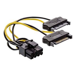 Cablu alimentare PCI Express 8 pini la 2 x SATA, InLine IL26628D