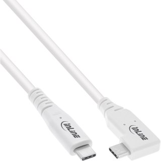Cablu USB 4 type C drept/unghi 90 grade 240W/8K60Hz T-T 1.5m Alb, InLine IL35914W