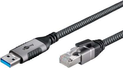 Cablu de retea USB 3.2-A la RJ45 Cat.6 FTP T-T 2m, Goobay G70498