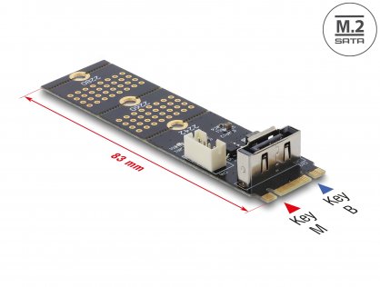 Adaptor M.2 Key B la SATA 7 pini vertical, Delock 64290