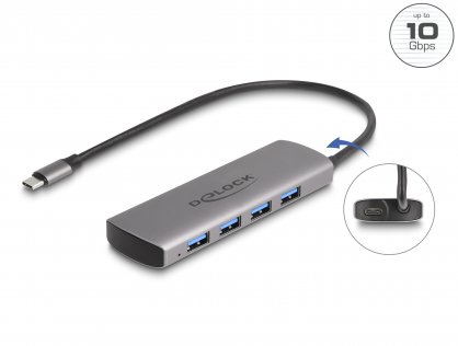 HUB USB 10 Gbps type C la 4 x USB-A, Delock 64293