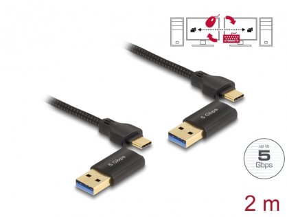 Cablu USB type C Data Link + KM Switch 2m, Delock 83014