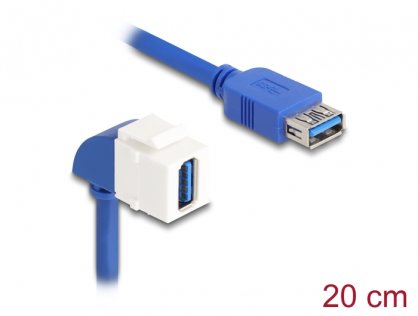 Modul keystone USB 3.2-A la USB-A unghi 90 grade M-M 0.2m, Delock 86964