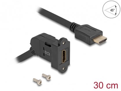 Modul keystone HDMI 8K60Hz unghi 45 grade T-M Negru 0.3m, Delock 67157