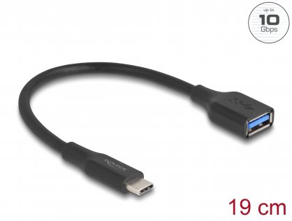 Adaptor USB 3.2 type C la USB-A T-M 60W QC 3.0 19cm, Delock 67179