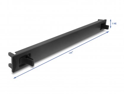 Panou masca 19" 1U cu fixare Negru, Delock 67208