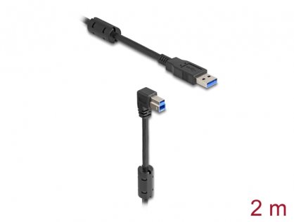 Cablu USB 3.0-A la USB-B drept/unghi jos 2m, Delock 81113