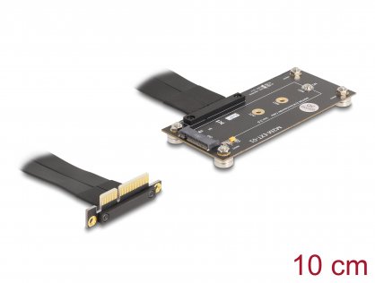 Adaptor PCIe 3.0 x4 unghi 90 grade la to M.2 Key M + cablu 10cm, Delock 81502