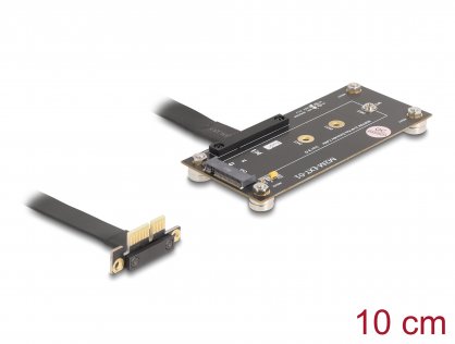 Adaptor PCIe 3.0 x1 unghi 90 grade la M.2 Key M + cablu 10cm, Delock 81503