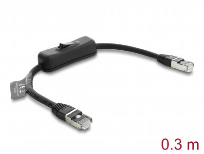 Cablu de retea RJ45 Cat.6 F/UTP 0.3m cu switch, Delock 81561