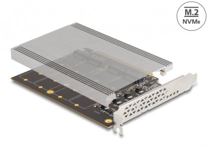 PCI Express x16 la 4 x NVMe M.2 Key M cu racire - Bifurcation, Delock 90210