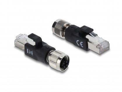 Adaptor M12 X-coded 8 pini la RJ45 M-T, Delock 90834