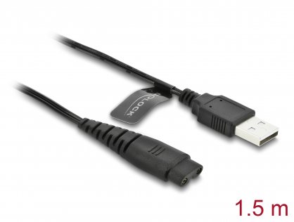 Cablu de alimentare USB 5V pentru aparate de ras electrice Hatteker RFC-588/RFC-598/RFC-690/RFC-692/RFC-696/RSCX-7568/RSCX-9598 1.2m, Delock 90987