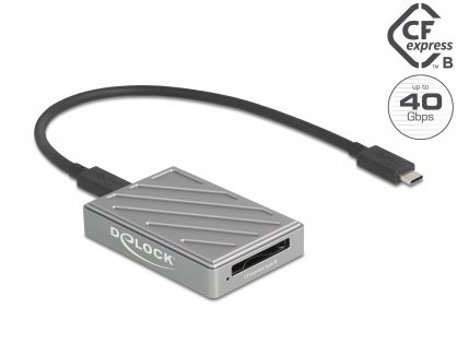 Cititor de carduri USB Type C 40 Gbps pentru carduri de memorie CFexpress tip B, Delock 91021