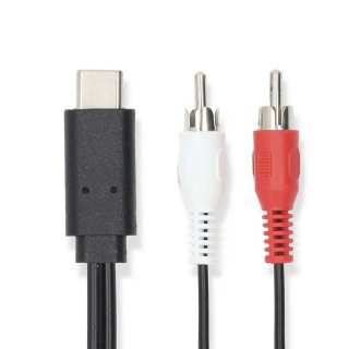 Cablu USB type C la 2 x RCA 1m, Nedis CCGL64240BK10