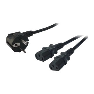 Cablu alimentare Schuko la 2 x C13 1.7m Negru, Logilink CP101