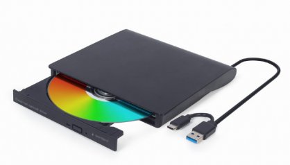 DVD-RW extern USB type C / USB-A Negru, Gembird DVD-USB-03