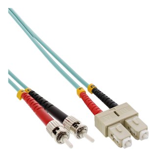 Cablu fibra optica Duplex Multimode SC-ST LSOH OM3 2m, InLine IL82502O