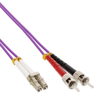 Cablu fibra optica Duplex Multimode LC-ST LSOH OM4 25m, InLine IL88518P