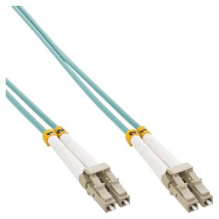 Cablu fibra optica Duplex Multimode LC-LC LSOH OM3 50m, InLine IL88526O