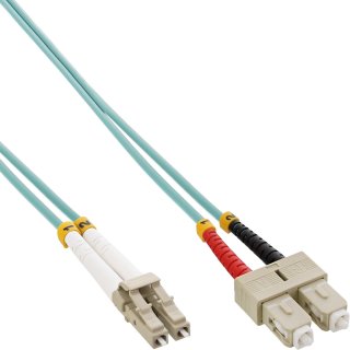 Cablu fibra optica Duplex Multimode LC-SC LSOH OM3 25m, InLine IL88638O