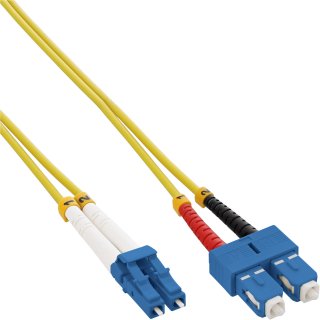 Cablu fibra optica Duplex Singlemode LC-SC LSOH OS2 15m, InLine IL88656A