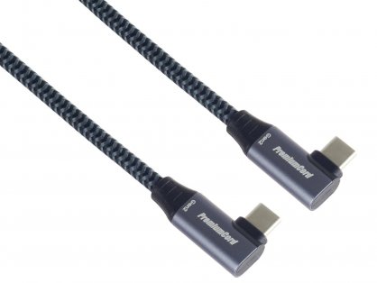 Cablu USB 3.2 Gen2x2 type C 100W unghi/unghi brodat 0.5m, ku31cj05