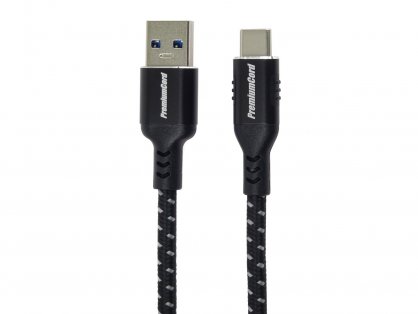 Cablu USB 3.2-A la USB type C T-T 2m brodat Negru, ku31cx2