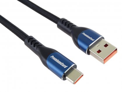 Cablu USB-A 2.0 la USB type C 5A T-T brodat 1.5m Negru, ku31cy15