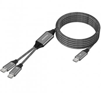 Cablu Intelligent fast charging USB type C la 2 x USB type C 1m, ku31pow02