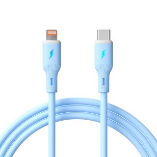 Cablu USB type C la Lightning 30W 1m Blue Silicon, Akyga AK-USB-72