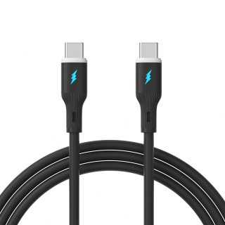 Cablu USB type C la USB type C 60W 1m Negru Silicon, Akyga AK-USB-67