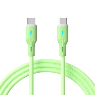 Cablu USB type C la USB type C 60W 1m Verde Silicon, Akyga AK-USB-69