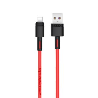 Cablu USB-A la USB type C 5A 1m Rosu, XO NB-Q166