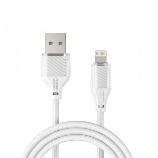 Cablu USB-A la Lightning 5A Transparent/Alb brodat 1m, XO NB291