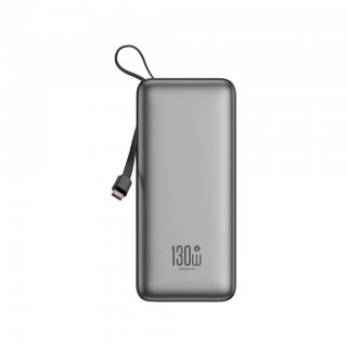 Power bank 20000 mAh 130W cu display + cablu USB-C Gri, XO PR268