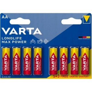 Set 8 buc baterie AA/R6 Longlife Max power, Varta