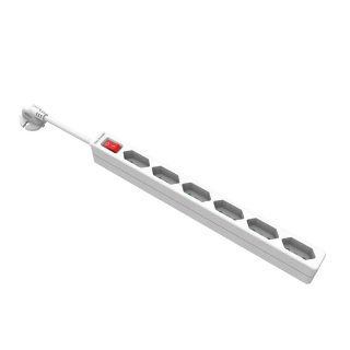 Prelungitor slim cu 6 x prize Euro Switch ON/OFF 1.5m Alb, Value 19.99.0972