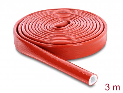 Manson anti incendiu 3m x 10mm silicon Rosu, Delock 19095