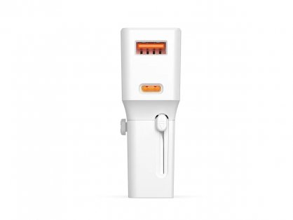 Incarcator priza EU/UK/US cu USB-A + USB-C 20W Alb, Value 19.99.1113