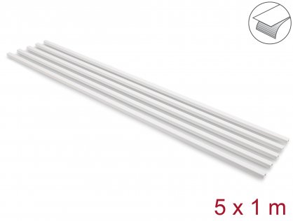 Set 5 buc canal cablu self-adhesive 15x10mm - lungime 1m Alb, Delock 22066