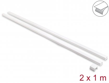 Set 2 buc canal cablu self-adhesive 24x14mm - lungime 1m Alb, Delock 22086