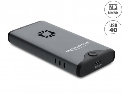 Rack extern USB Type C 40 Gbps pentru M.2 NVMe PCIe SSD cu fan - tool free, Delock 42034