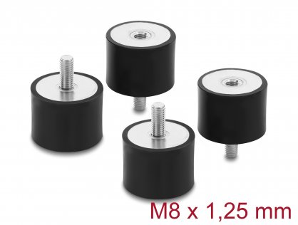 Set 4 buc amortizor vibratii M8x1.25mm/40x30mm, Delock 60822