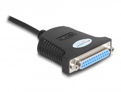 Cablu USB la paralel 25 pini 0.8m, Delock 61330
