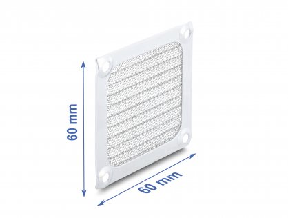 Grilaj pentru ventilator 60 x 60 mm aluminiu cu plasa din otel inoxidabil, Delock 67455
