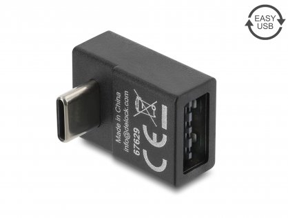 Adaptor USB-C 2.0 la EASY USB-A unghi 90 grade T-M, Delock 67629