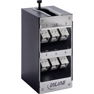 Cutie cu 6 x keystone Cat.6A montare perete/DIN rail, InLine IL76203O