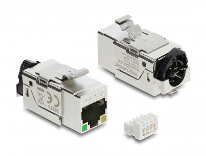 Keystone RJ45 Cat.6A STP cu PoE LED, Delock 86610