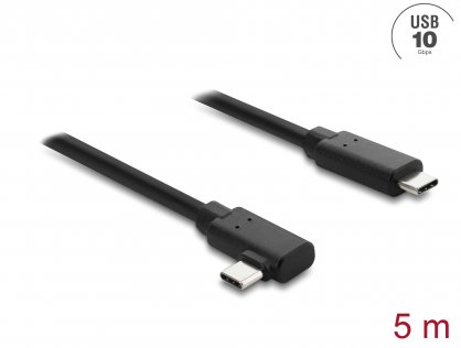 Cablu Activ Optic USB type C 10Gbp T-T drept/unghi 5m, Delock 87240